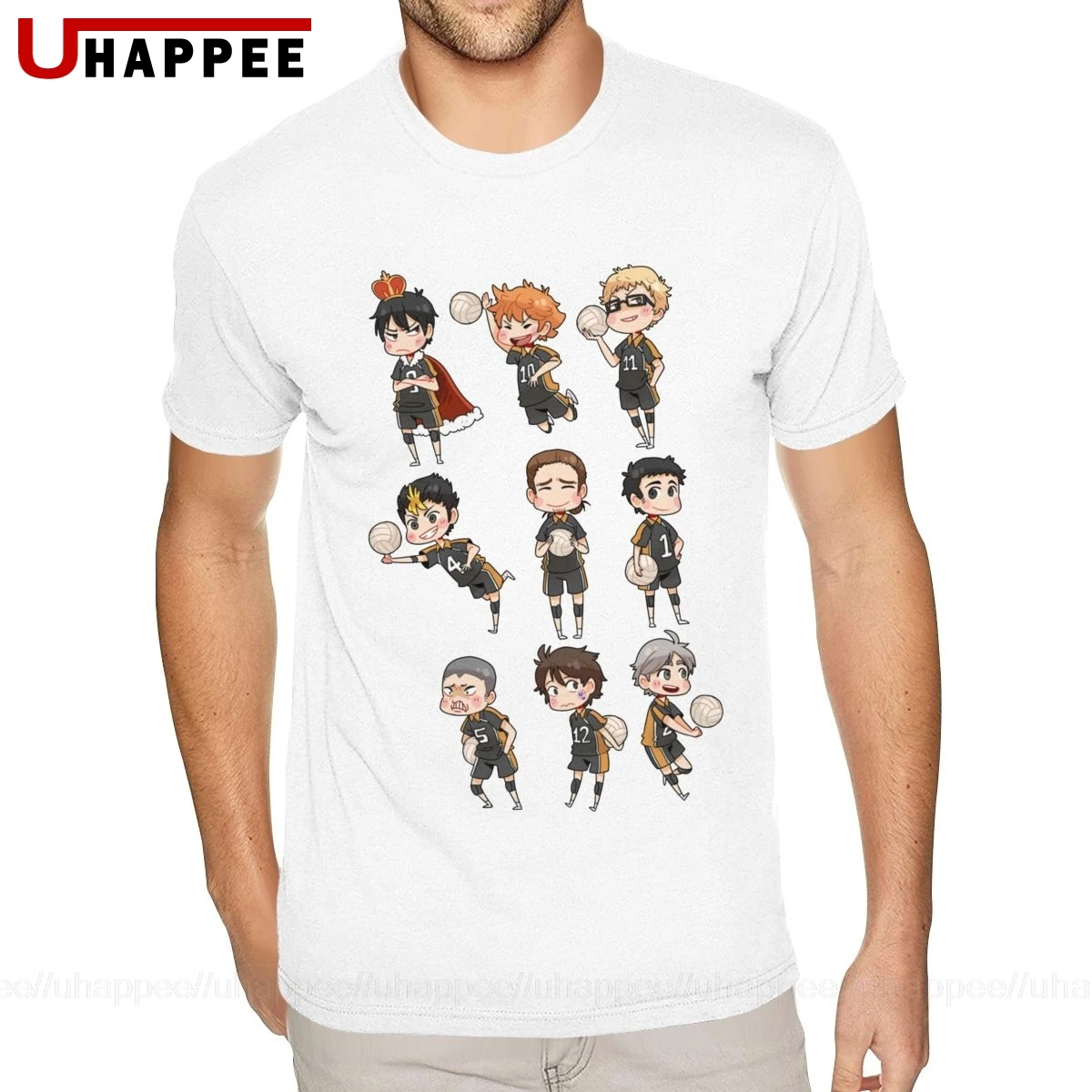 Крутая дизайнерская футболка Haikyuu Мужская с короткими рукавами на заказ желтые