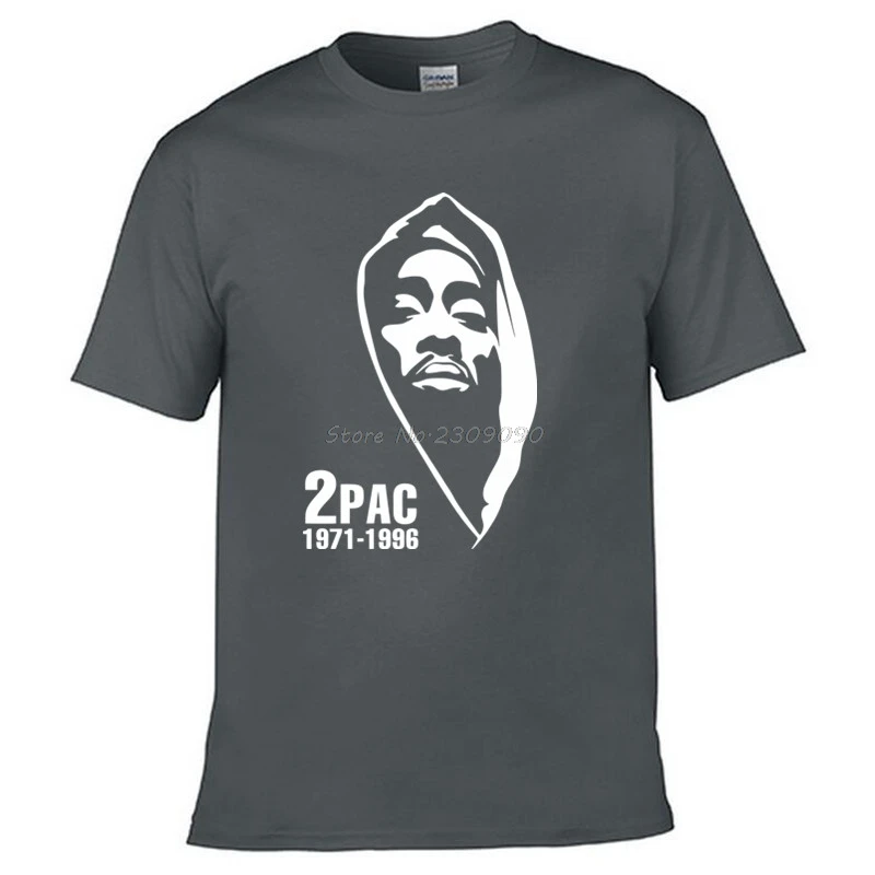 Новая модная мужская женская футболка Тупак Шакур 2Pac футболка рок футболка Летний стиль хип-хоп Мужская футболка Топы - Цвет: Dark gray