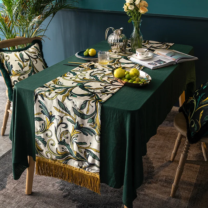 Травяной Selaginellae белый зеленый стол Бегуны для свадьбы кровать бегун отель | Дом и