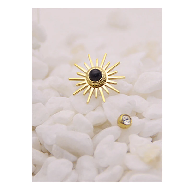 

TOSAKO Stud Earrings Gold Color Personality Minimalism Letter Trend Zircon