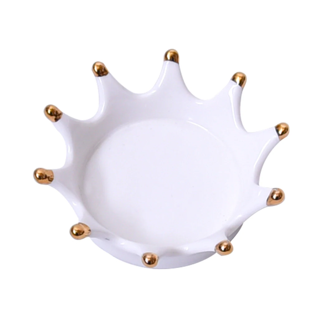 

Lovely White Cermatic Crown Key Earring Jewelry Display Tray