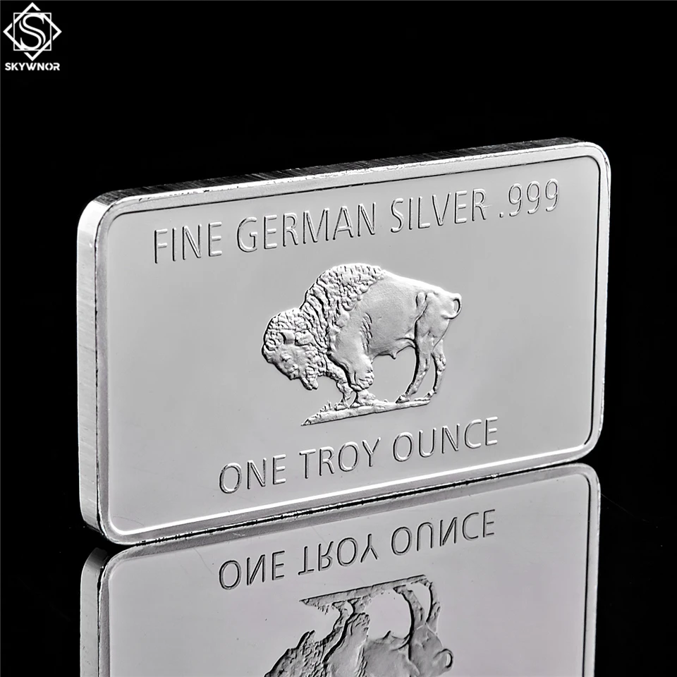 German Mint 1 Troy Ounce Buffalo Silver Bullion Bar Replica Coins Collection | Non-currency