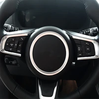 welkinry car auto cover styling for jaguar f pace 2016 2017 2018 abs matt silver steering wheel decorative ring sticker trim