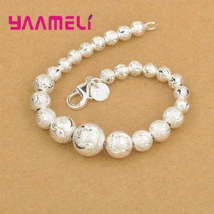 Женский элегантный браслет из серебра 925 пробы с бусинами на удачу