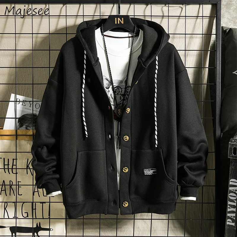 

Куртка мужская длинная, однотонная Повседневная однобортная с капюшоном, ветрозащитная, с карманами, модная одежда