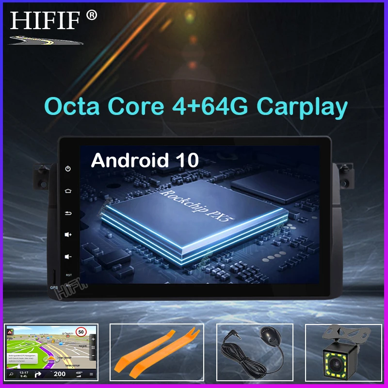 Мультимедийный плеер PX5 автомагнитола на Android 10 с 9 &quotIPS-экраном 4G GPS для BMW E46 Sedan Rover