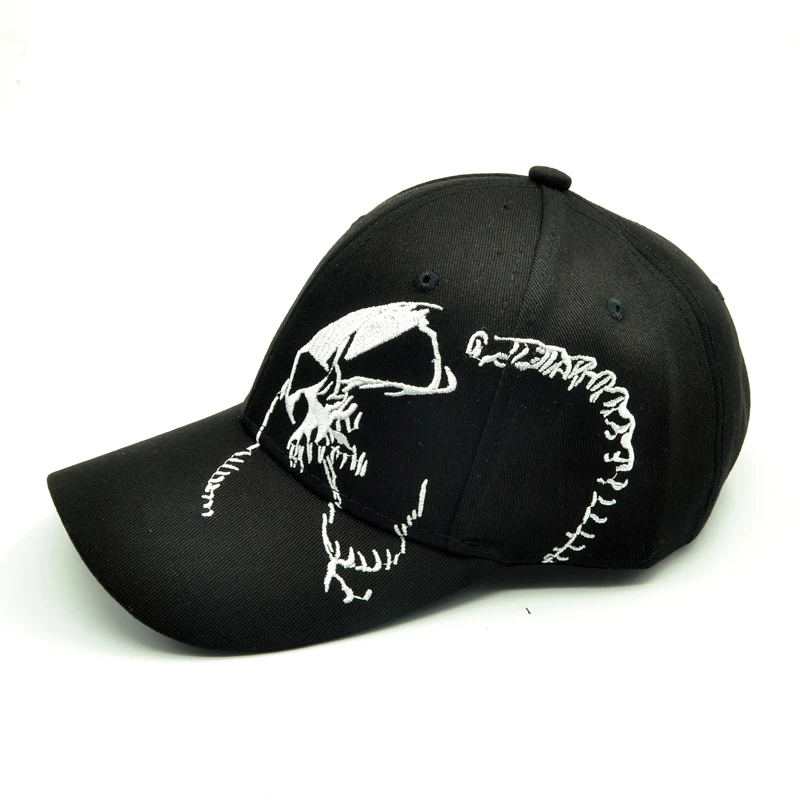 Бейсболка с вышивкой черепа для мужчин и женщин из 100% хлопка | Аксессуары одежды