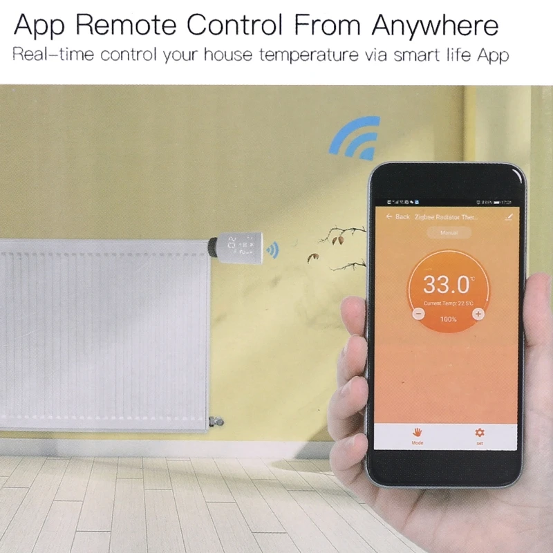 

HY368 Wifi Zigbee3.0 TRV Thermostat - Valve Thermostatic Radiator Controller Heater Google-Home Alexa Voice & APP Remote Control