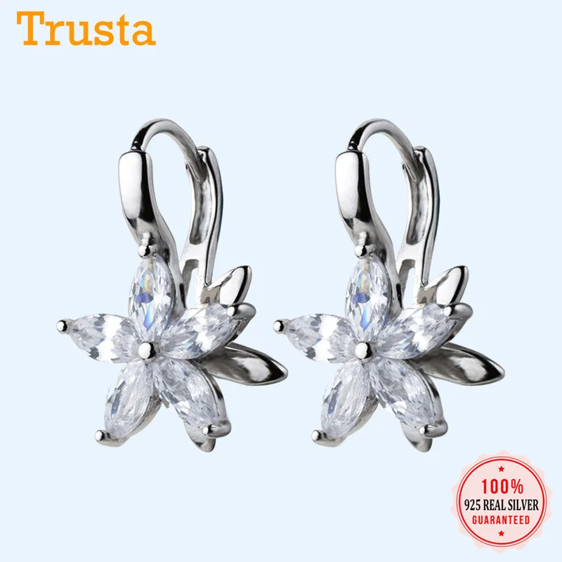 Trusta, 925 пробы, серебряные серьги-гвоздики, соединенная цепочка, модное ювелирное изделие на день рождения дочери, подарок, хорошее ювелирное изделие DS1434
