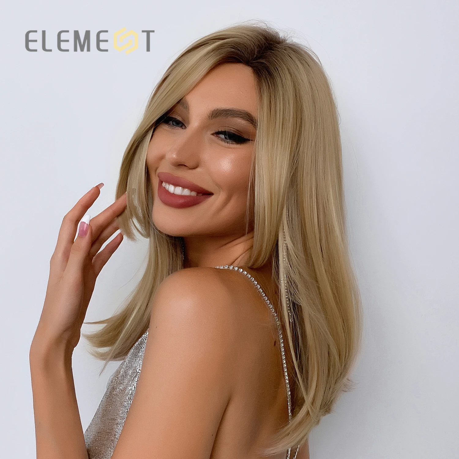 

Element New Long Natural Wavy Women's Wigs Black Brown Ombre Blonde Wig For Women Top Quality Synthetic Cosplay Party Hair