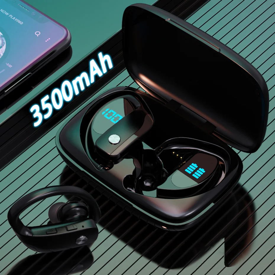 

Bluetooth wireless headset, TWS audio device, sports, video games, LED display,