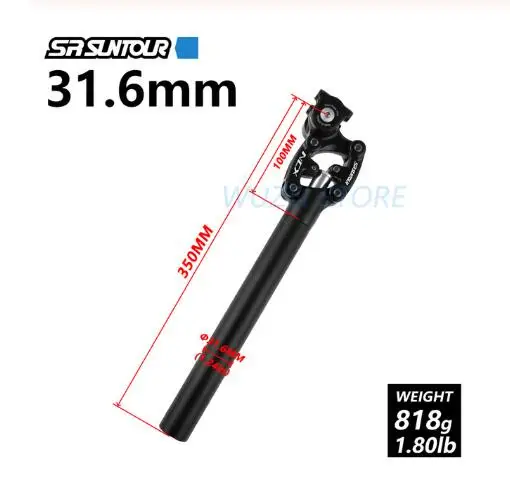 SR SUNTOUR 31.6mm SR SUNTOUR Велосипедное Сиденье Велосипеда NCX путешествия Подседельный штырь для горного велосипеда, 350 мм/400 мм* 27,2/28,6/30,0/30,1/30,4/30,8/31,6/33,9 мм трубки - Цвет: SR SUNTOUR 31.6mm