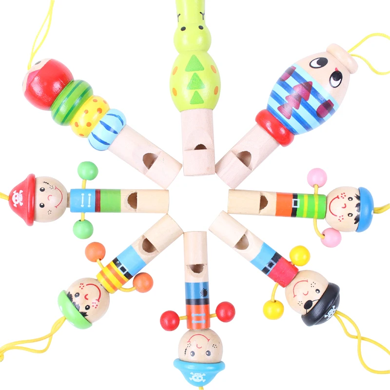 1 шт. деревянные мини игрушки для детей свист мультяшного животного Забавный