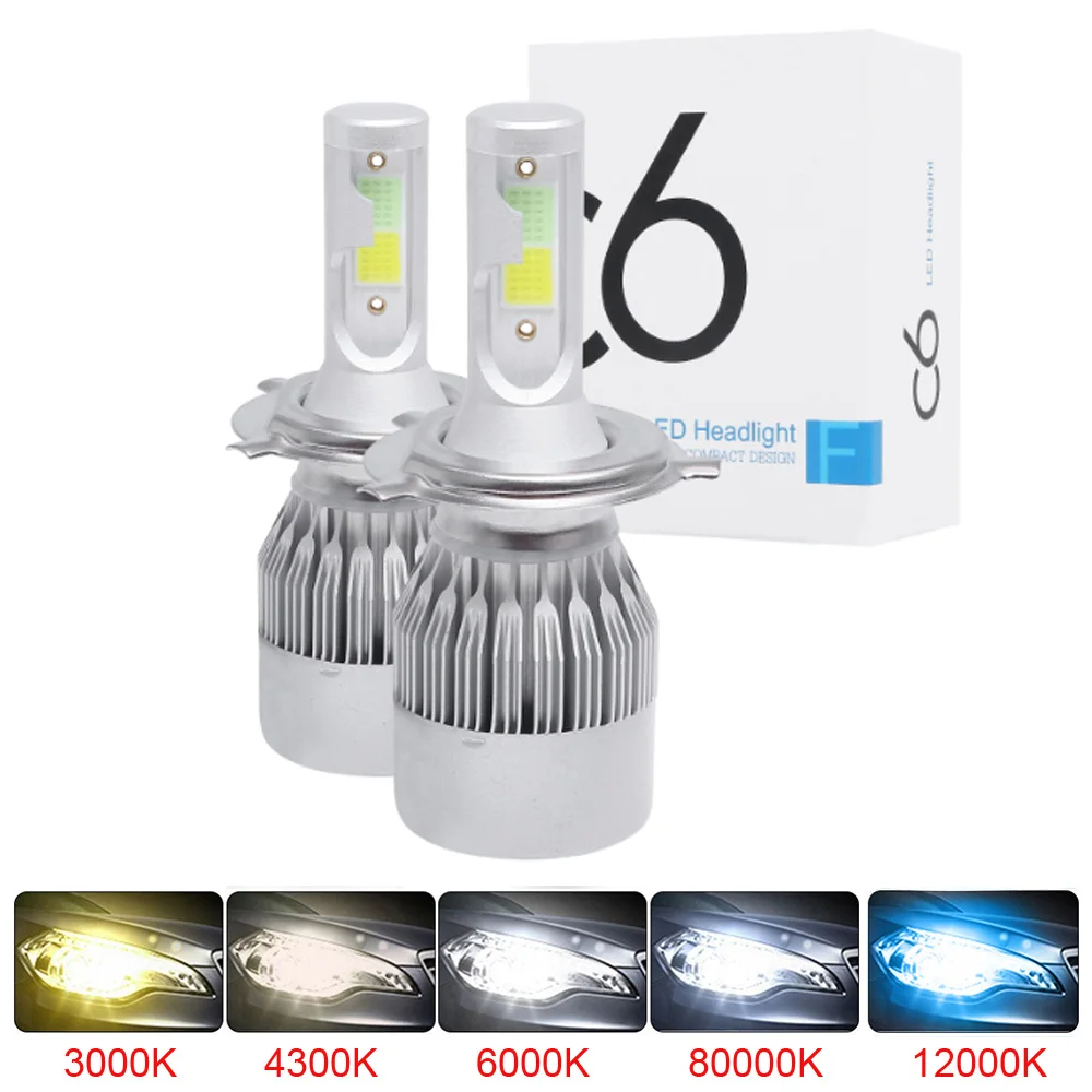 

LED H7 H4 H13 H11 H1 9005 9006 HB3 H3 COB 72W 8000LM 3000K yellow White Dual Car Headlights Bulb HeadLamp Fog Light