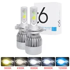 Светодиодсветодиодный лампы H7 H4 H13 H11 H1 9005 9006 HB3 H3 COB 72 Вт 3000 лм к, желтые и белые двойные Автомобильные фары, противотумансветильник фары