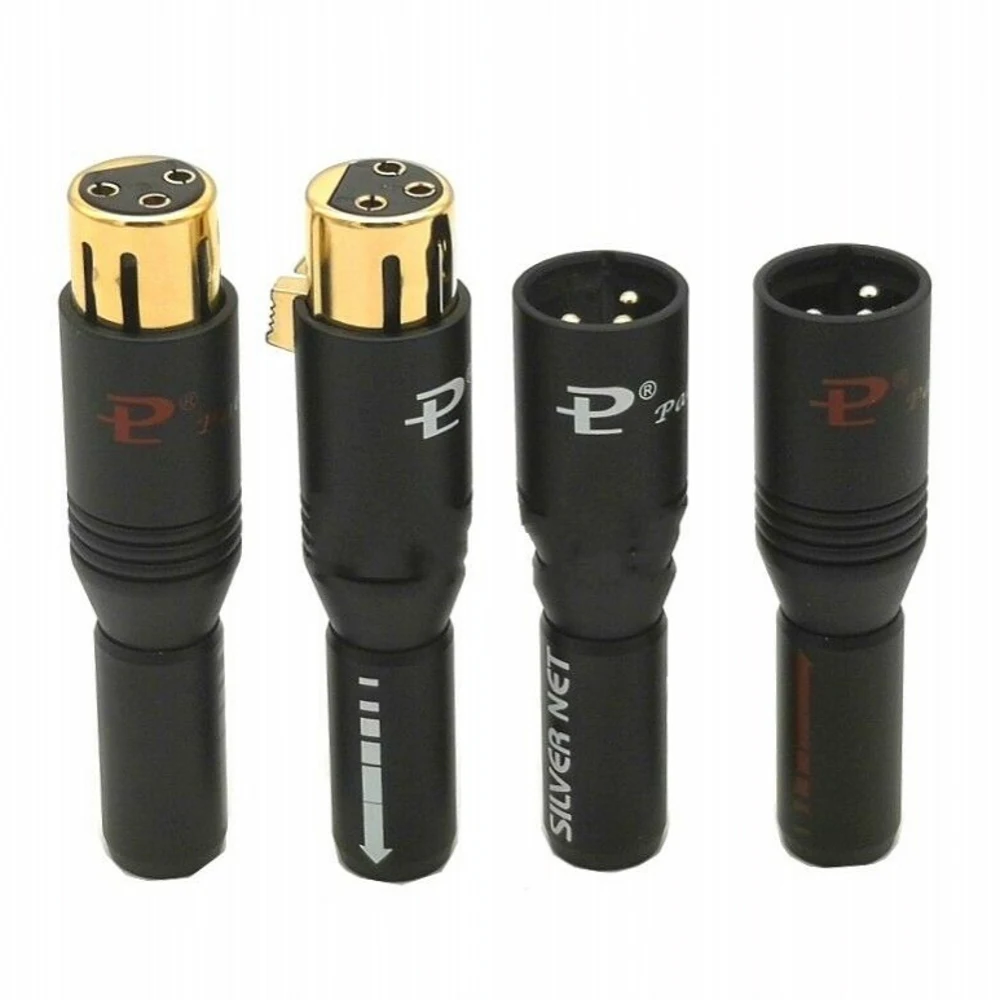 Palic Высокое качество 24K позолоченный 3 Pin Соединительный Штепсель XLR MIC 4 шт (2