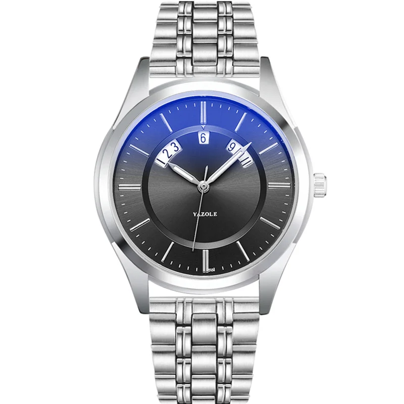 Мужские кварцевые часы с календарем люксовый бренд водонепроницаемые полностью