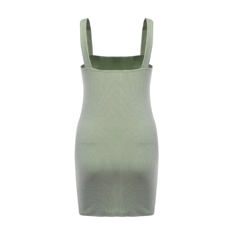 

Solid Color Slim Sexy Dress Female Summer Split Vest Skirt Women's Fashion Sleeveless Mini Tight Dress
