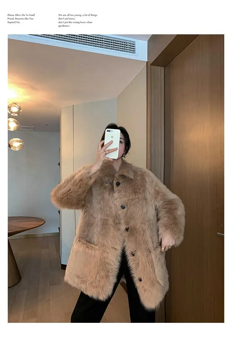 Зимнее Новое меховое пальто для женщин, длинное теплое пальто из овечьей шерсти, Женская куртка, модное пальто из искусственного меха, верхняя одежда fourrure femme, Размер 2XL
