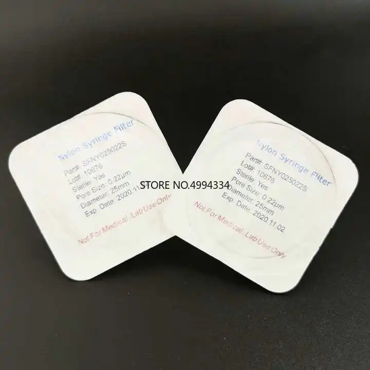 Одноразовый стерильный нейлоновый шприцевой фильтр 20 шт./лот Органическая