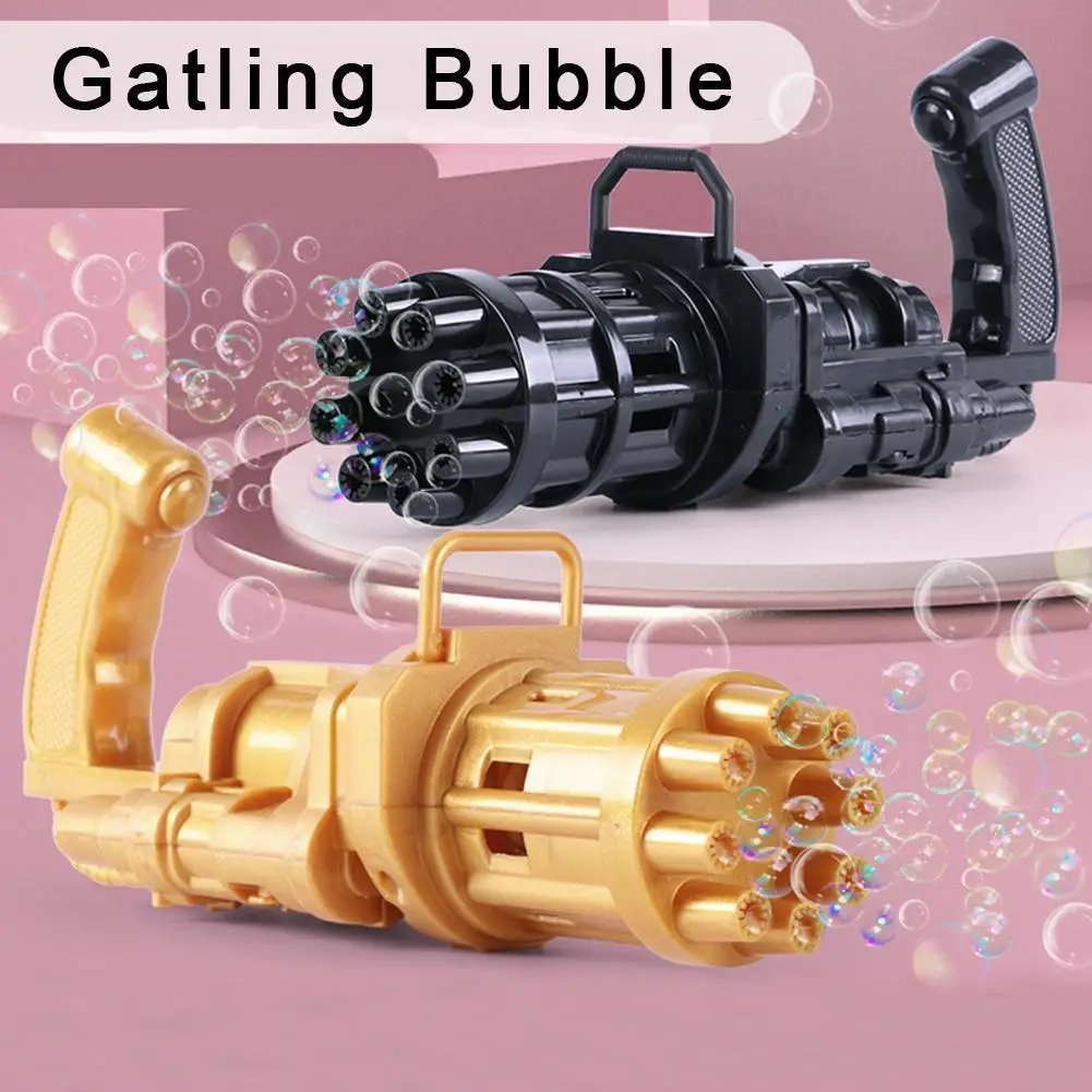 

Kids Automatic Gatling Bubble Gun Toys Summer Soap Water Bubble Machine 2-in-1 Electric Bubble Machine For Children Gift Toys