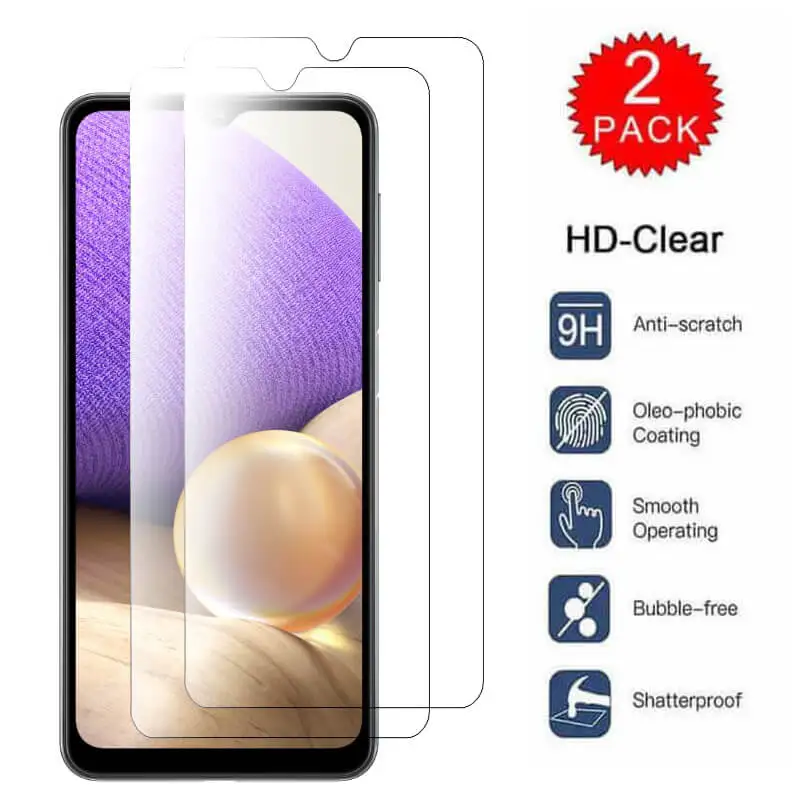 

2Pcs Samsun A32 Glass For Samsung Galaxy A02s A02 A12 A21s A32 Protective Glass For Samsan Galaxi A 32 Screen Protector Pelicula