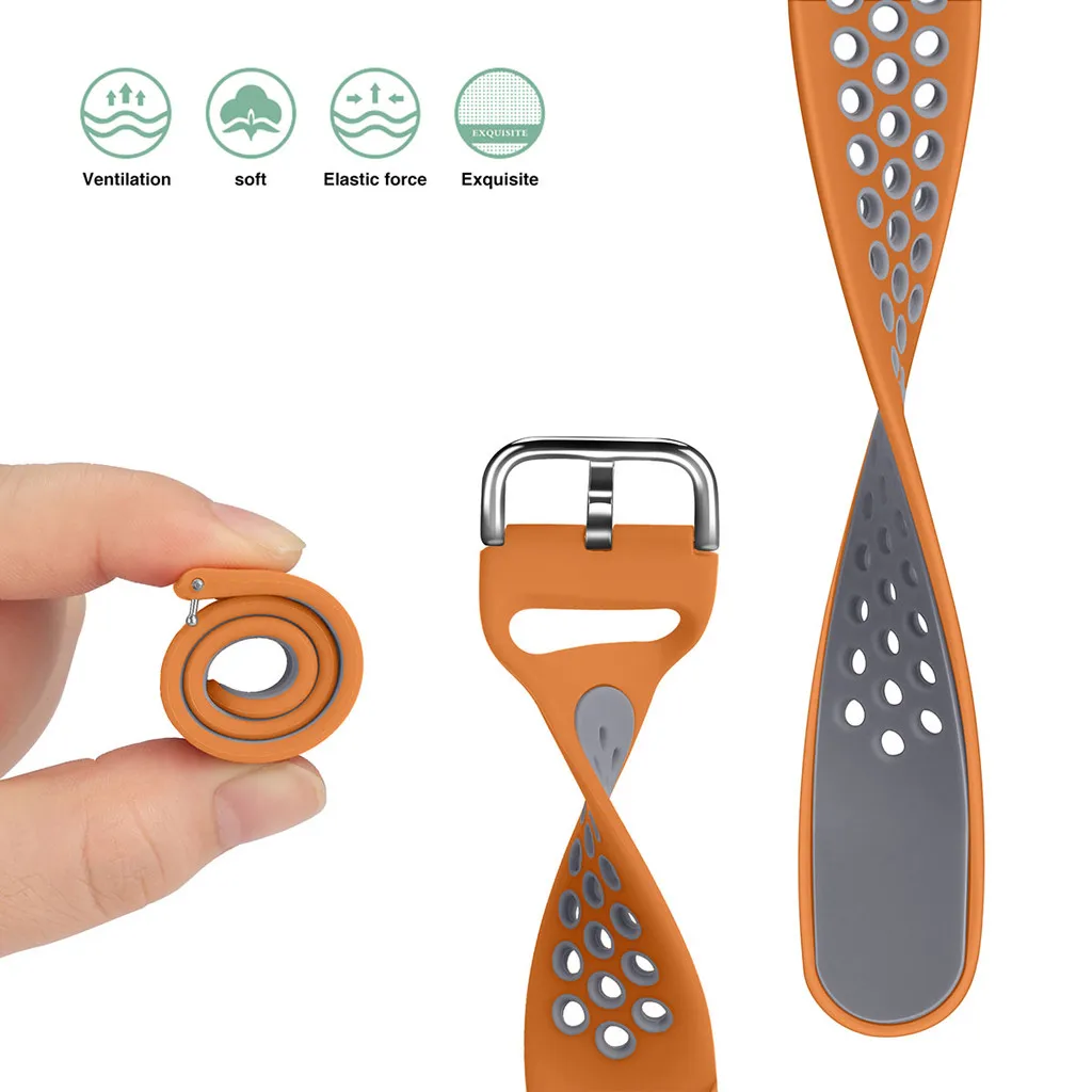 Ремешок силиконовый для смарт часов Fitbit Versa 2 сменный спортивный браслет с