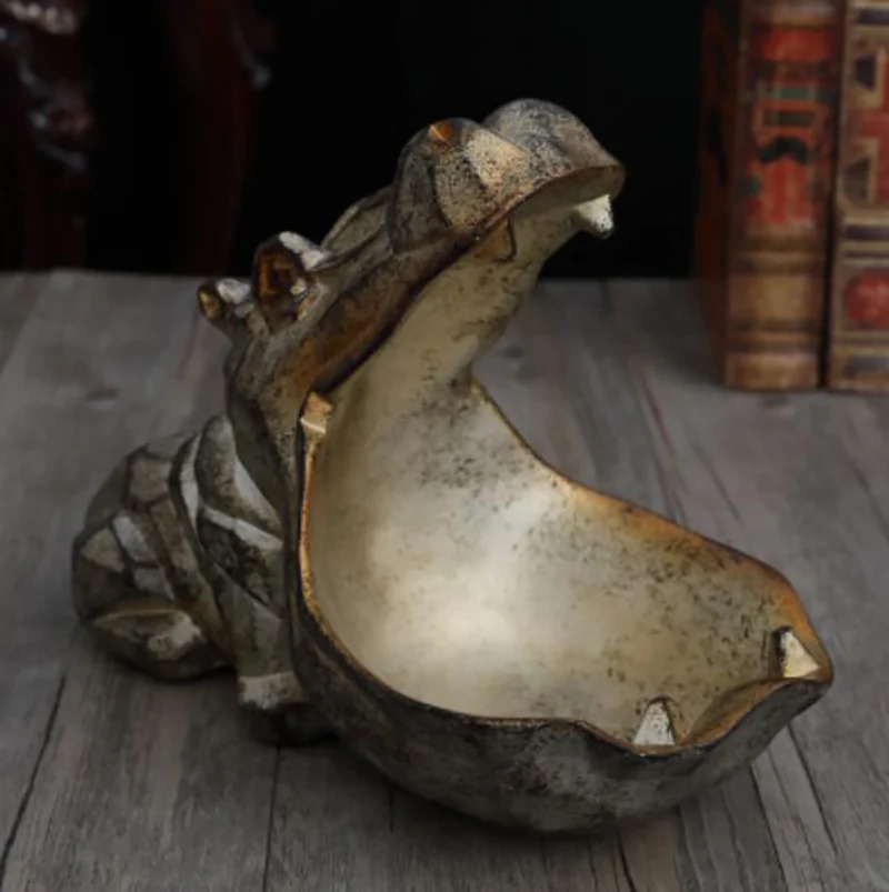 Abstract Hippopotamus Statue Decoration Resin Artware Sculpture Hippo Decor Key Storage Tool Home D024 | Дом и сад