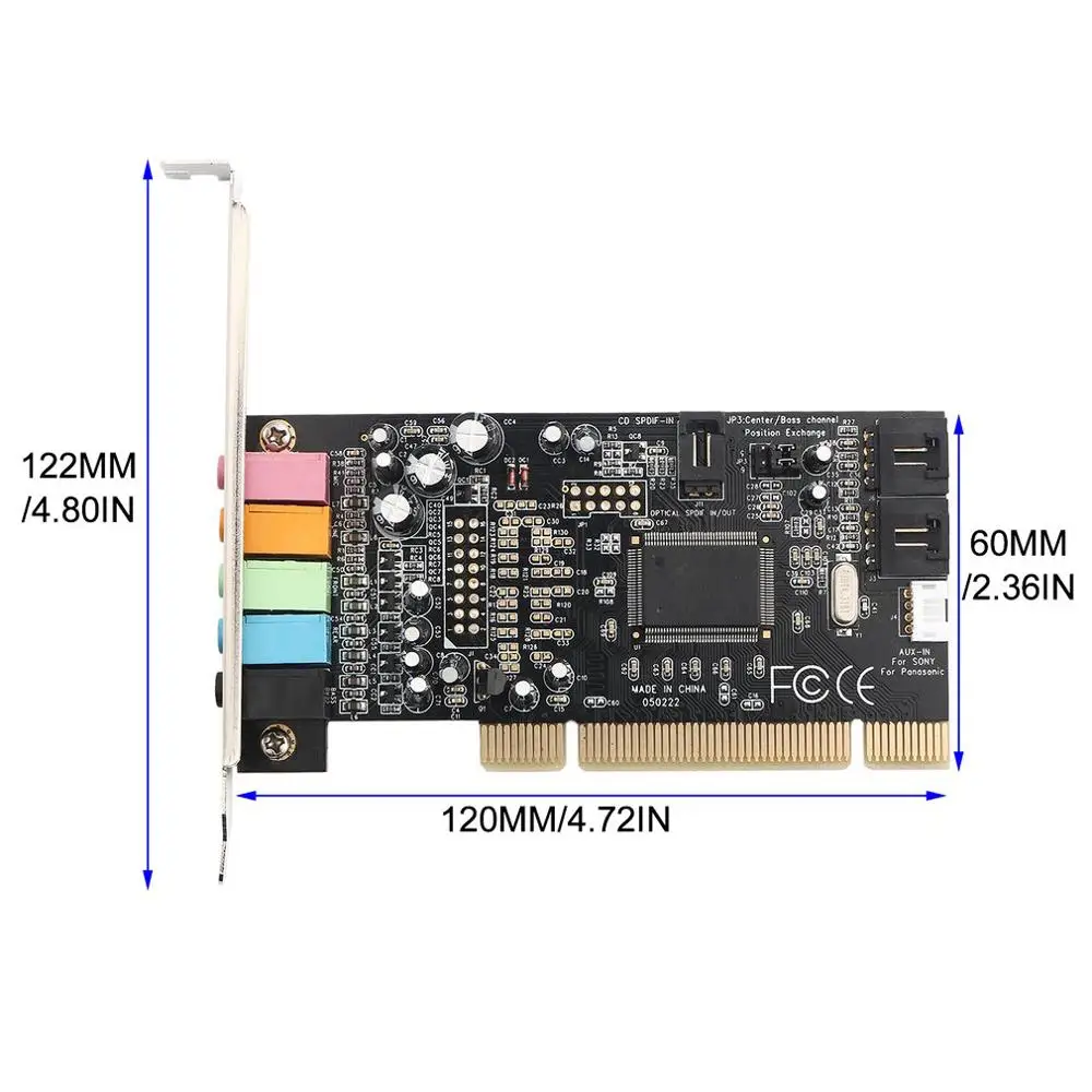 PCI 5.1 звук 5 портов звуковая карта CMI8738 кино стерео объемная Звуковая для семьи и KTV