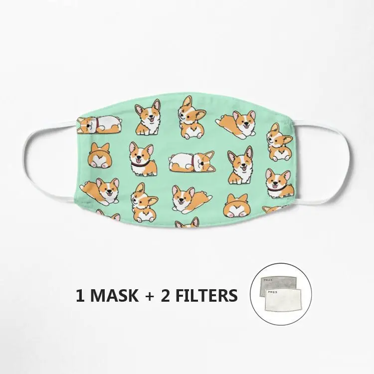 

Милые корги, маска, хлопковая маска, забавная маска для лица, маска для рта в стиле хип-хоп вечерние вечерний респиратор для рта