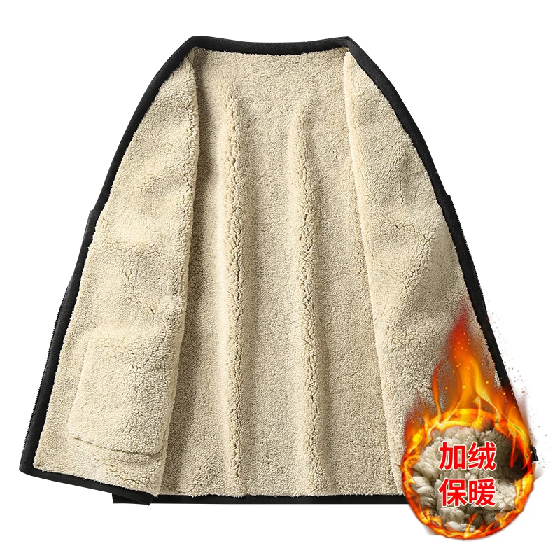 

Vest Mens Jacket Men's Winter Vest Fleece Waistcoat Casual Warm Sleeveless jacket without sleeves Plus Size Old Mens Clothing