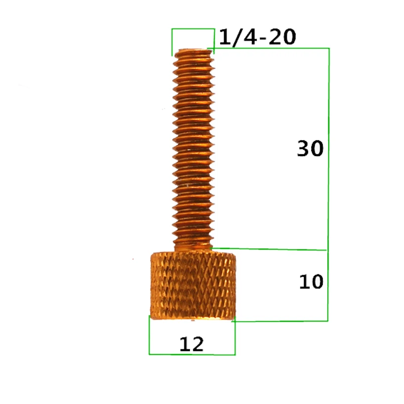 2pcs/lot 1/4-20*30 Colorful Universal Adjustment Thumb Screw Camera Gopro Accessories Knurled Screws Aluminum Alloy | Обустройство