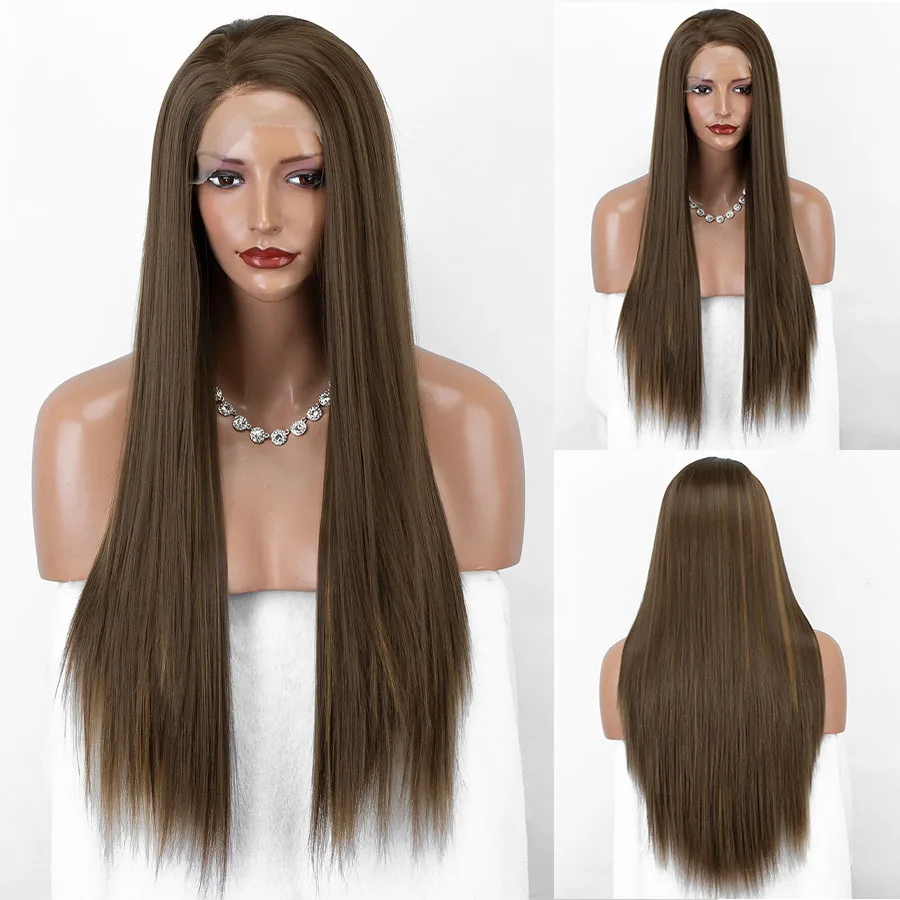 

Gossamelle Synthetic Lace Front Wig for Women Long Straight Wigs Body Wavy Wig 13x4 Lace Wig 4x1 Brown Blonde Black Ombre Wig