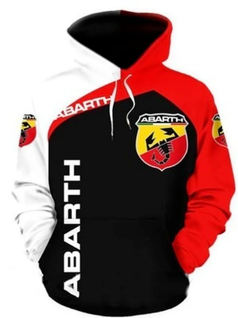 

Spring Autumn 2021 New Men's Fashion Hoodie ABARTH 3D Logo Print Adults and Children Street Harajuku Hoodies Pullover 4 Colors M