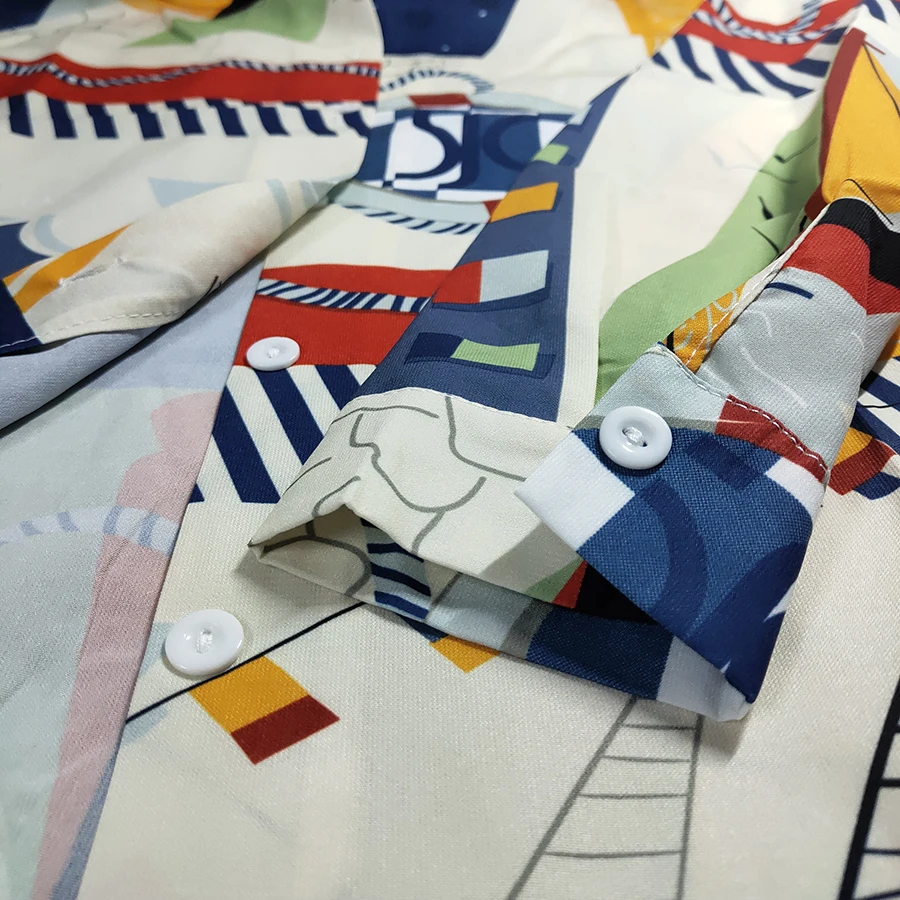 Женские топы и блузки Cheerart с абстрактным принтом цветная рубашка длинным рукавом