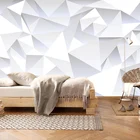 Настенные обои на заказ, Современная 3D стерео белая треугольная геометрическая бумага для гостиной, офиса, настенная живопись, Papel De Parede 3 D