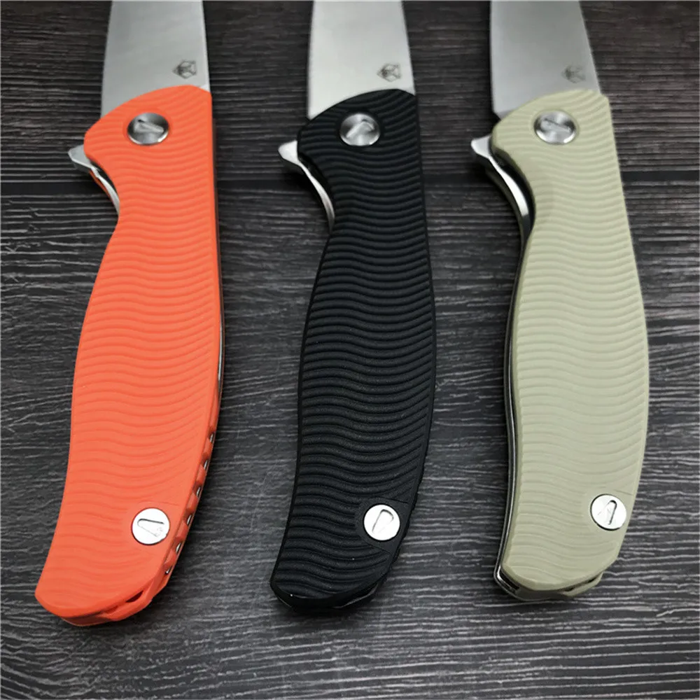 Бесплатная доставка складного ножа Shirogorov с шарикоподшипником с лезвием из маркированной стали D2, рукояткой из G10 для тактической охоты, кемпинга, ежедневного ношения и защиты.