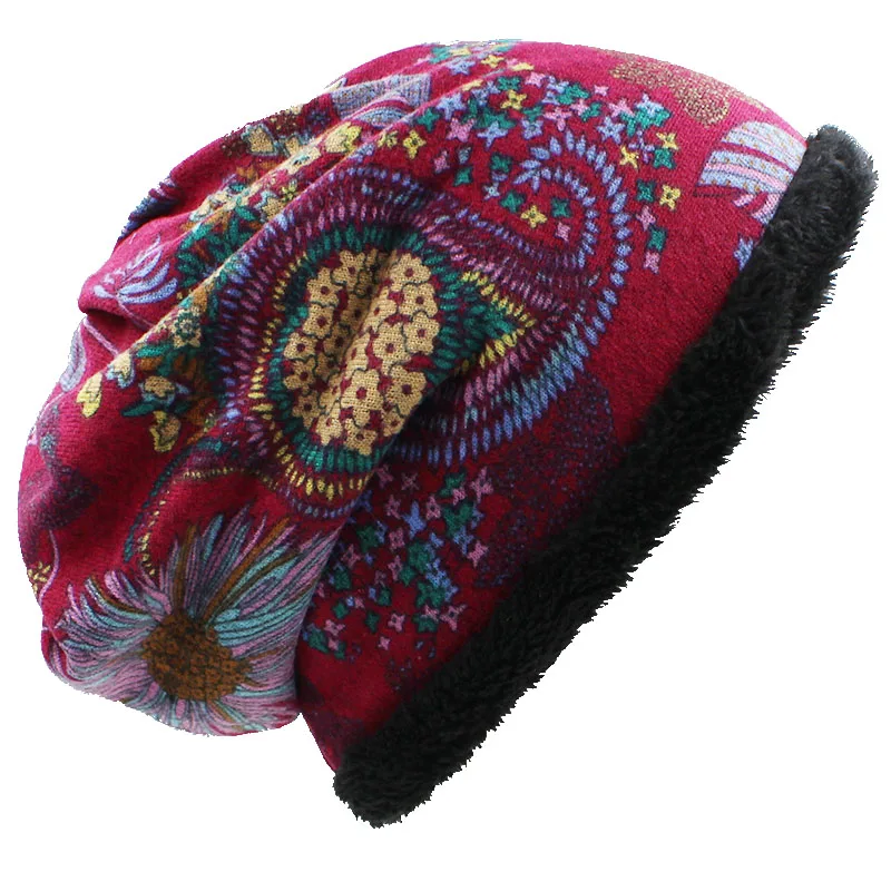 ALTOBEFUN шарф для девочки теплые женские шапочки Skullies модный бренд осень-зима винтажный дизайн Двойные шляпы для женщин BHT058