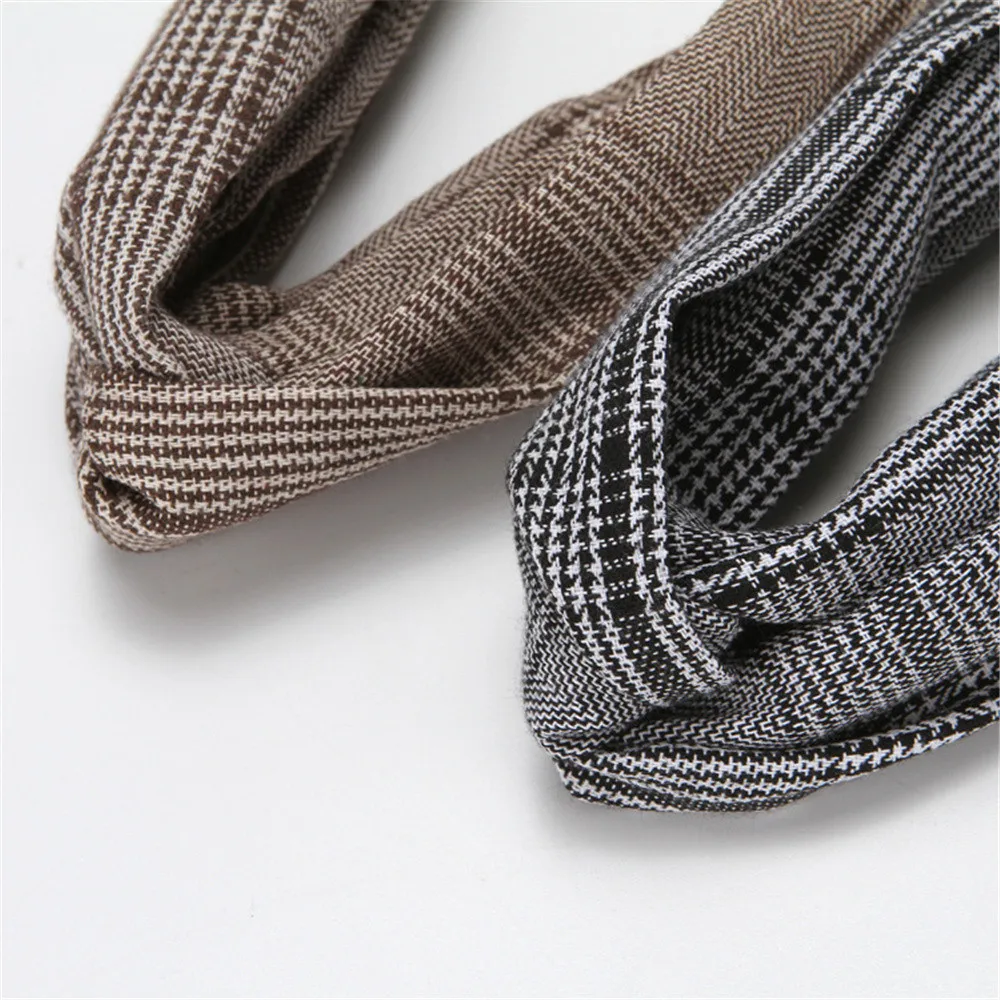 Повязка для волос женская с перехлёстом хлопковая эластичная мягкая лента узлом