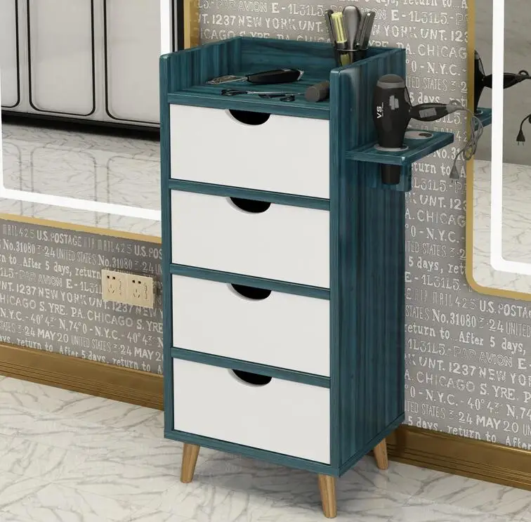 

Barber shop tool cabinet hair salon special tool table hairdresser rack drawer mirror cabinet small hair cutting cabinet
