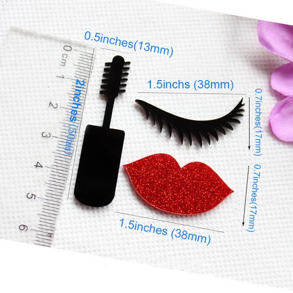 (10 шт./лот) черные акриловые ресницы акриловая тушь для ресниц красные блестящие