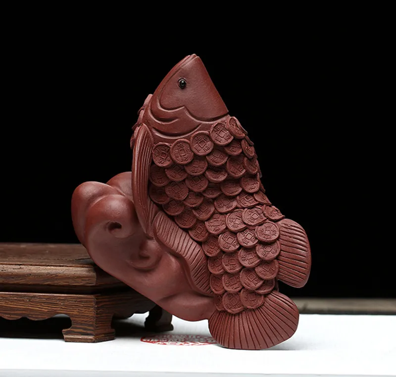 Новинка из фиолетовой глины благоприятный рыбы Чай Pet китайский чайный набор