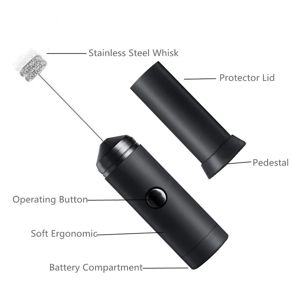 

Milk Frother Handheld Foamer Coffee Maker Egg Beater Chocolate/Cappuccino Stirrer Mini Portable Blender Kitchen Whisk Tool