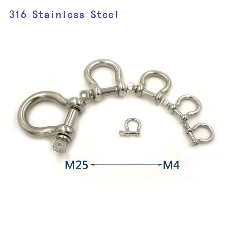 10 шт./лот 316 из нержавеющей стали такелажная Скоба винтовым штифтом M4 M5 M6 M8 M10 Heavy Duty