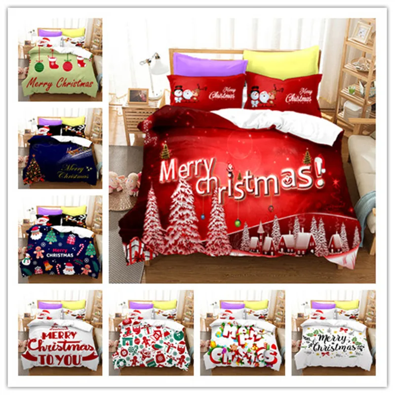 

Christmas Bedding Set Older Kids Christmas Bed Covers and Pillow Cases Microfiber Fabric