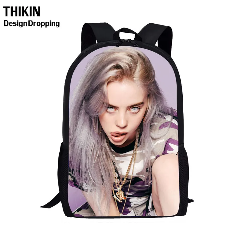 THIKIN 3D школьные сумки Billie Eilish рюкзаки для детей женские хип-хоп школьный рюкзак для подростков девочек рюкзак детские рюкзаки Mochila
