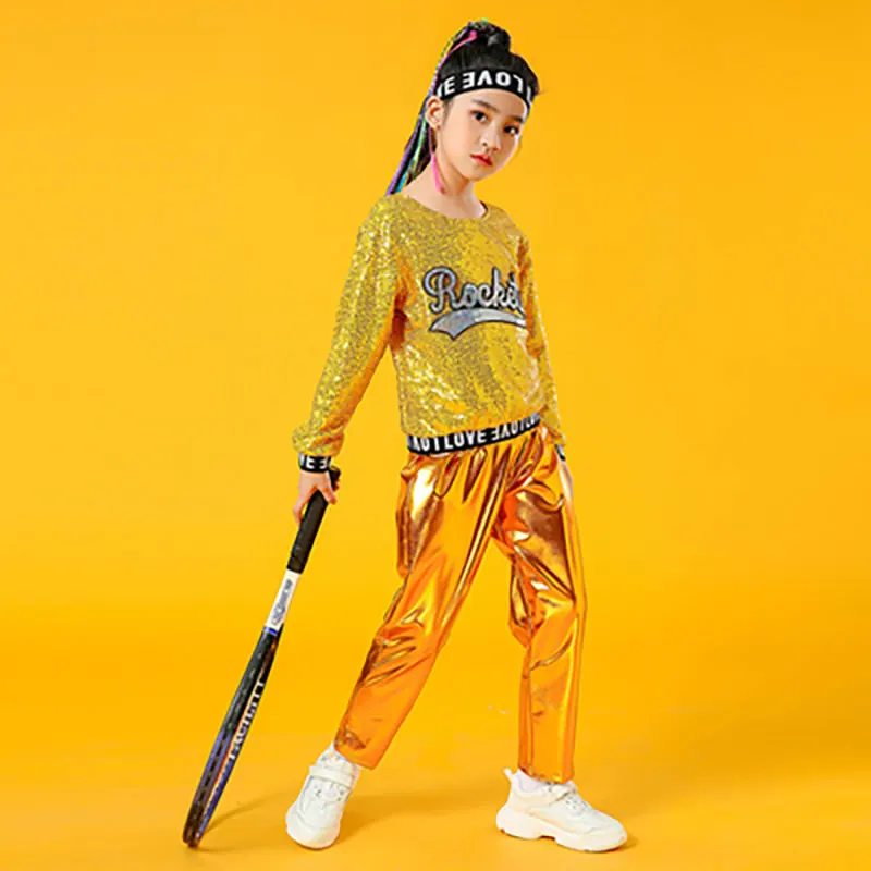 Костюм для джазовых танцев девочек костюм с открытым пупком танцевальные