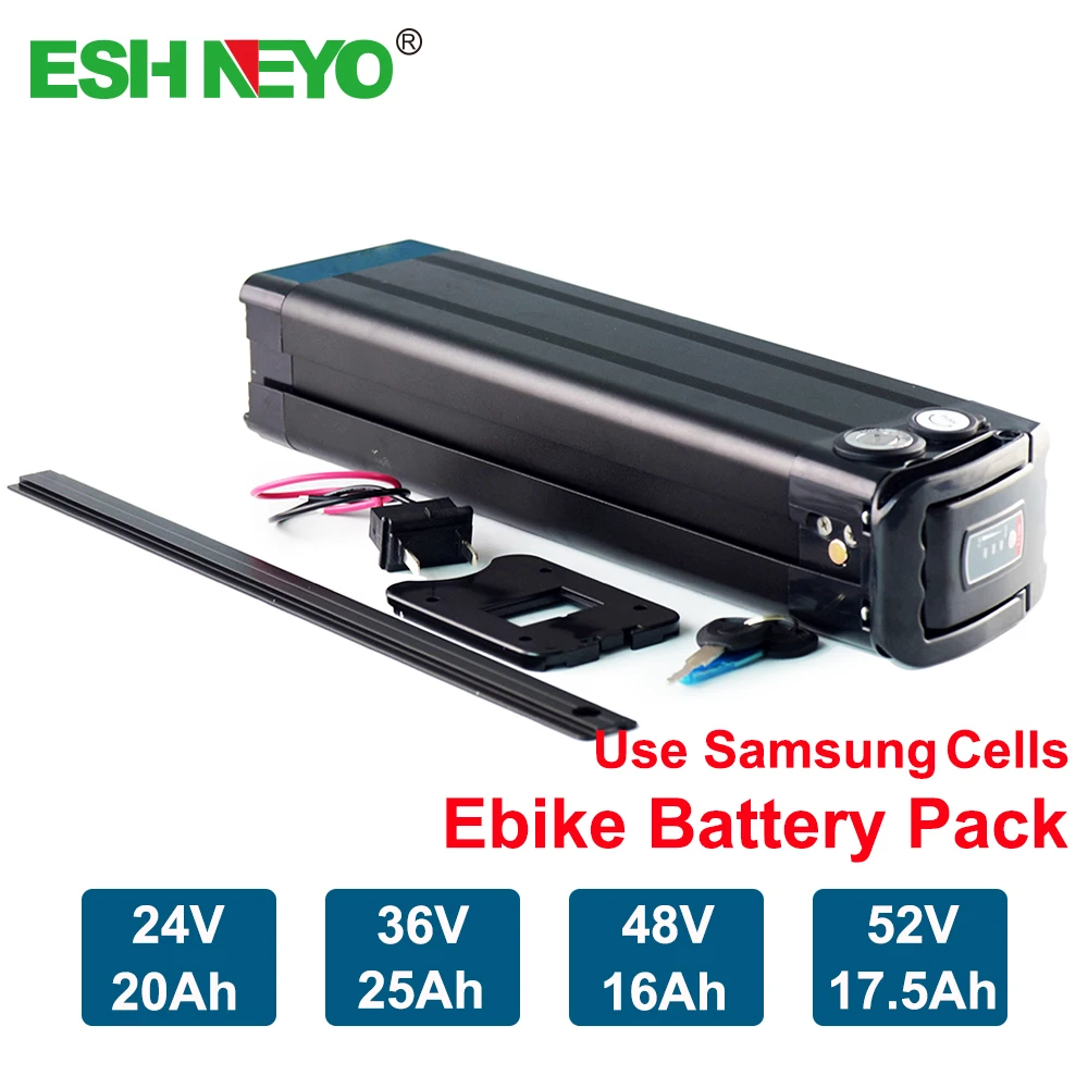 Аккумулятор для электровелосипеда Silverfish, литий-ионные аккумуляторы 24 В, 36 В, 48 В, 52 в, 15 Ач, 20 Ач