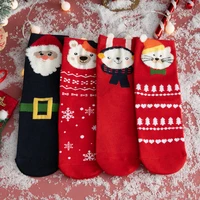 christmas socks for women cotton sock soft high quality skin friendly sleeping winter warm cure printing red socks bannirou