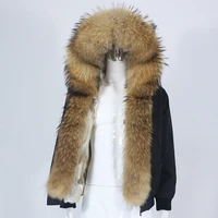 2021 new men bomber parka waterproof winter jacket natural real raccoon fox fur coat collar hooded warm rabbit liner streetwear